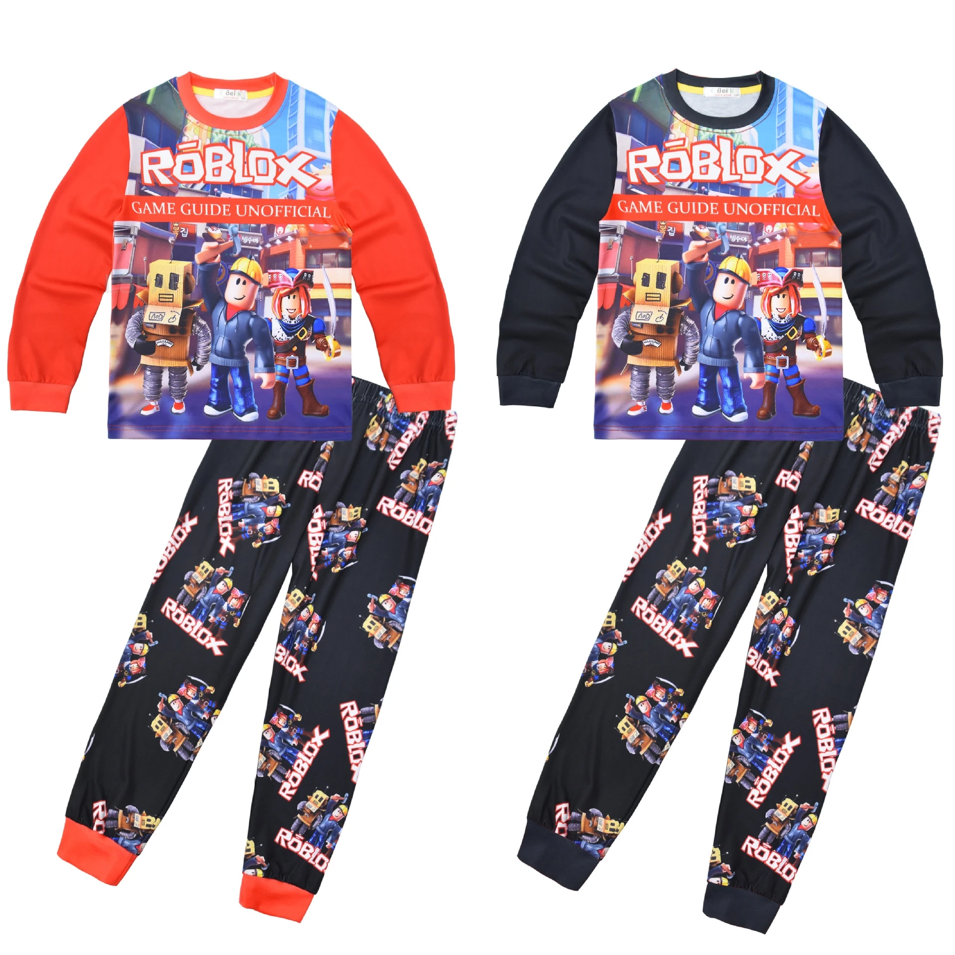 لعبة ROBLOX طقم بيجامات للأطفال ربيع الخريف بنطال بأكمام طويلة بنين بنات مطبوعة قطعتين ملابس منزلية مجموعة ملابس خاصة