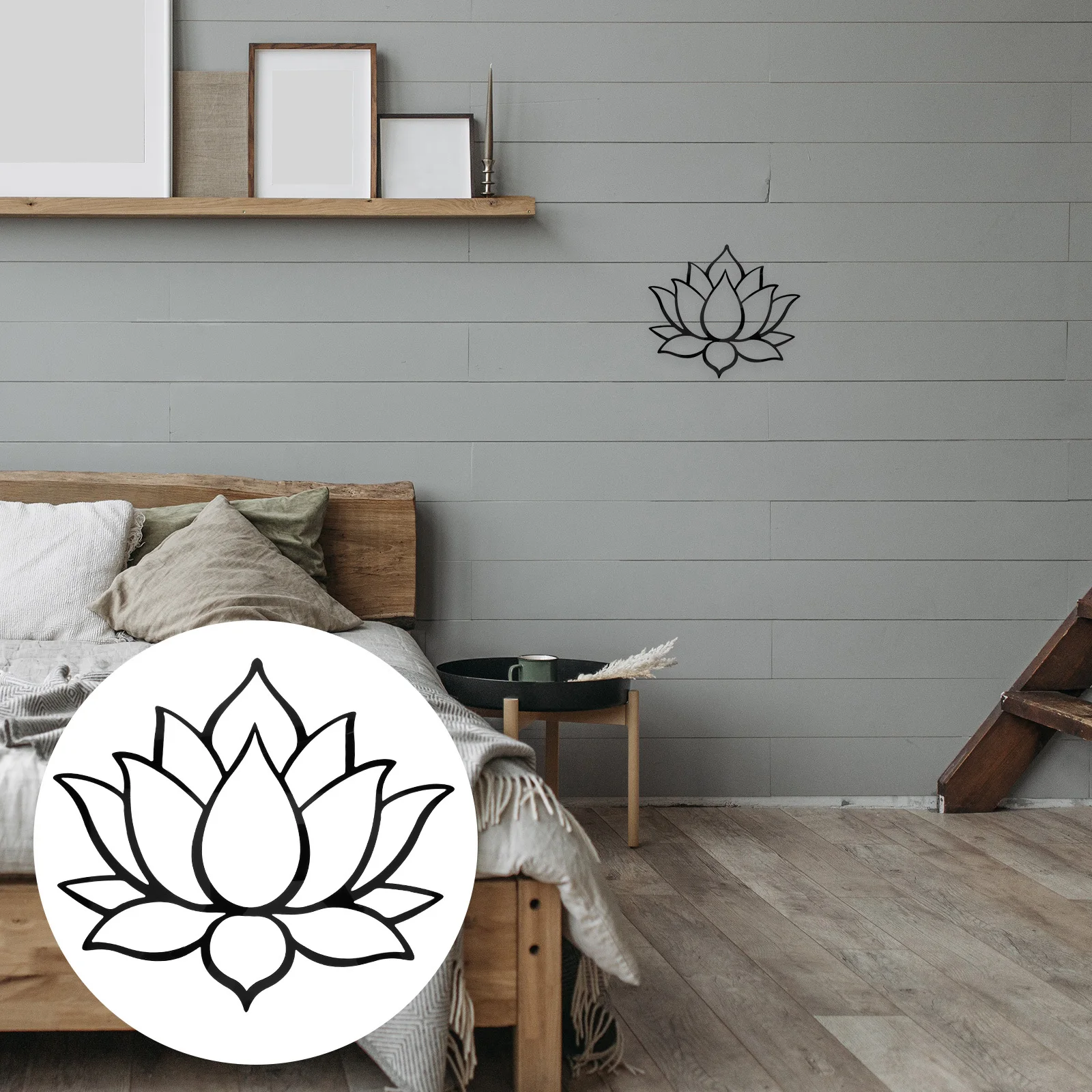 

Acrylic Lotus Mirror Wall Sticker Hollow Lotus Flower Design Artistic Wall Decor Bright Reflection Living Room Bedroom