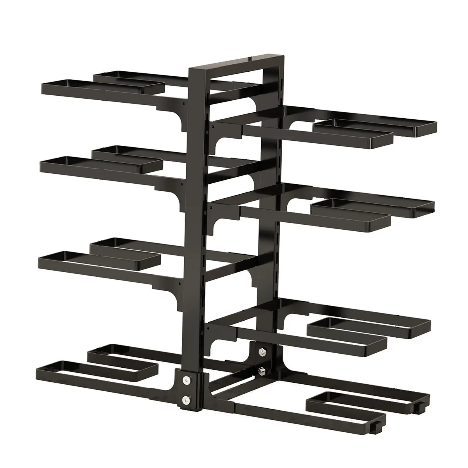 Carbon Steel Pan Pot Lid Holder Rack 4 Tier Multifunctional Kitchen Countertop Pan Holder for Plate Kitchen Closet Bowl Cupboard