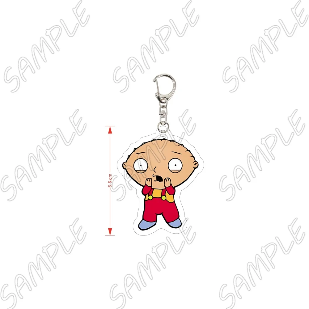 Cartoon Family Guy Acrylic Keychain 6CM Stewie Griffin Peter Griffin Brian Griffin Lois Griffin Bag Ornament Fan Merchandise