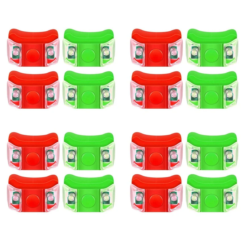 16 X LED Boat Navigation Lights For Boat Yacht Motorboat Bike Hunting Night Running Fishing (Red, Green)