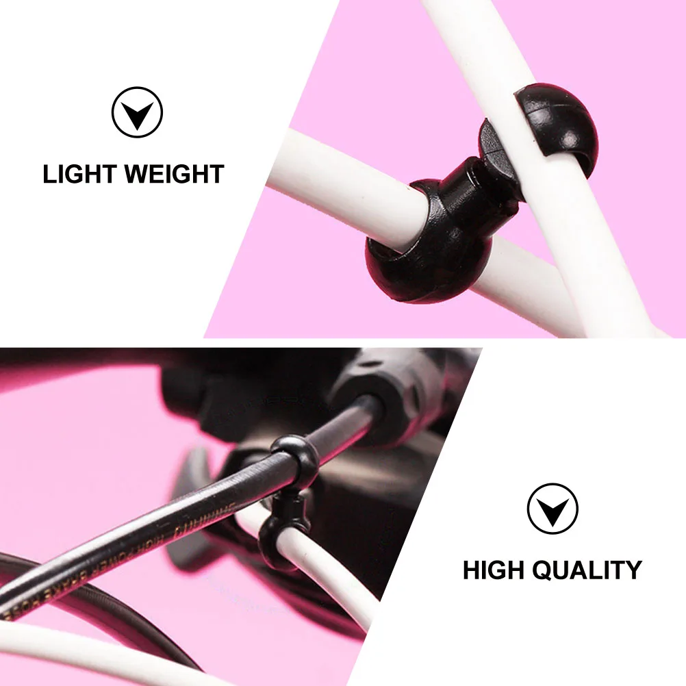 

20 pcs Plastic Bike Cable Clips Rotating S-Hook for Brake Cables Derailleur Line Black Reusable Fits Housing Bikes