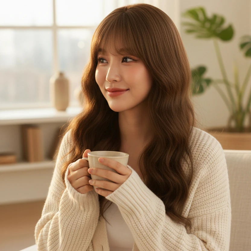 Ashely الباروكات للنساء براون طويل مجعد شعر مستعار موجة كبيرة طبيعة متموجة عقال لوليتا شعر مستعار مقاومة للحرارة تأثيري الاصطناعية 가pal