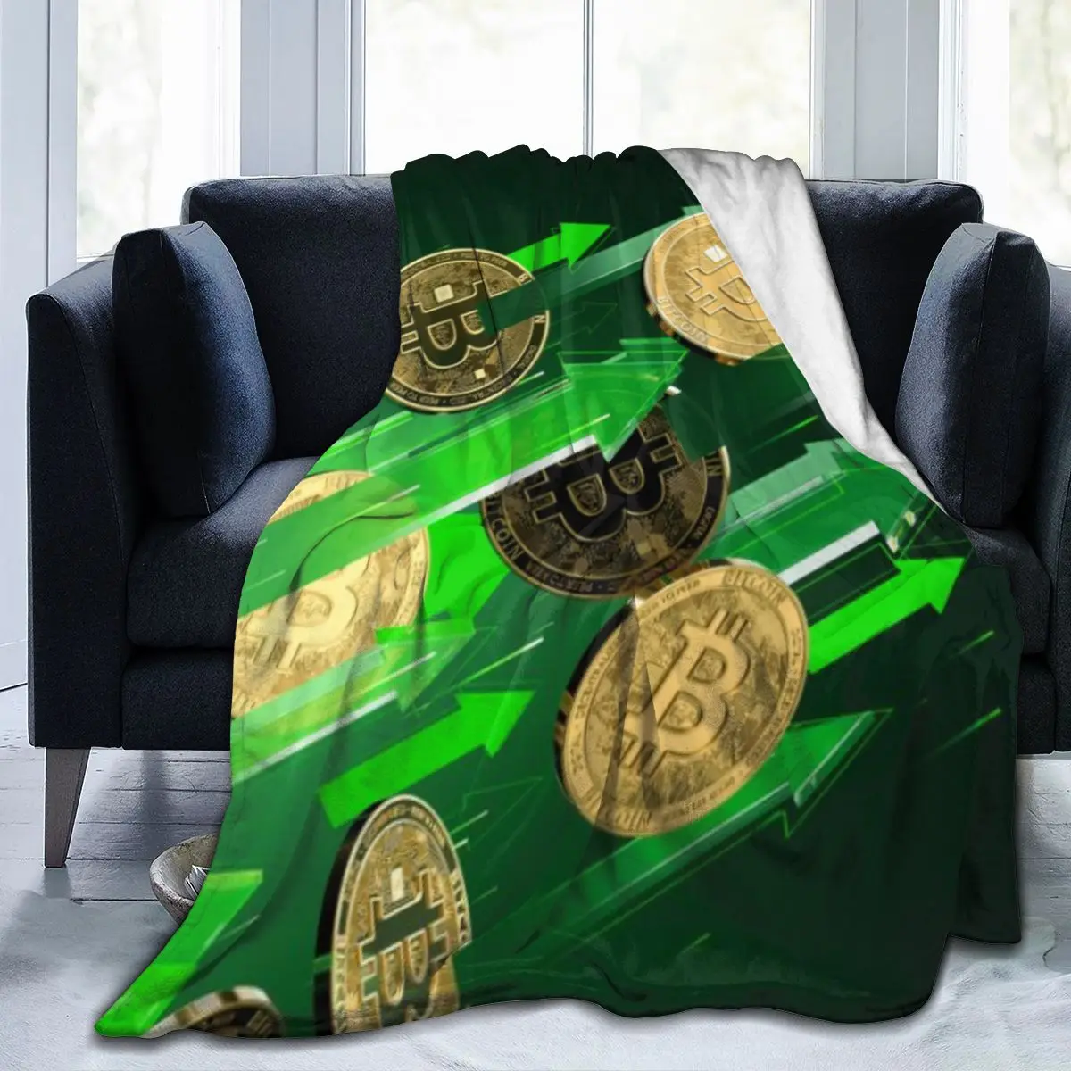 

2022 New 3DBitcoin Personalized Printing Flannel Blanket Sheet Bedding Soft Blanket Bedspread Home Textile Decoration