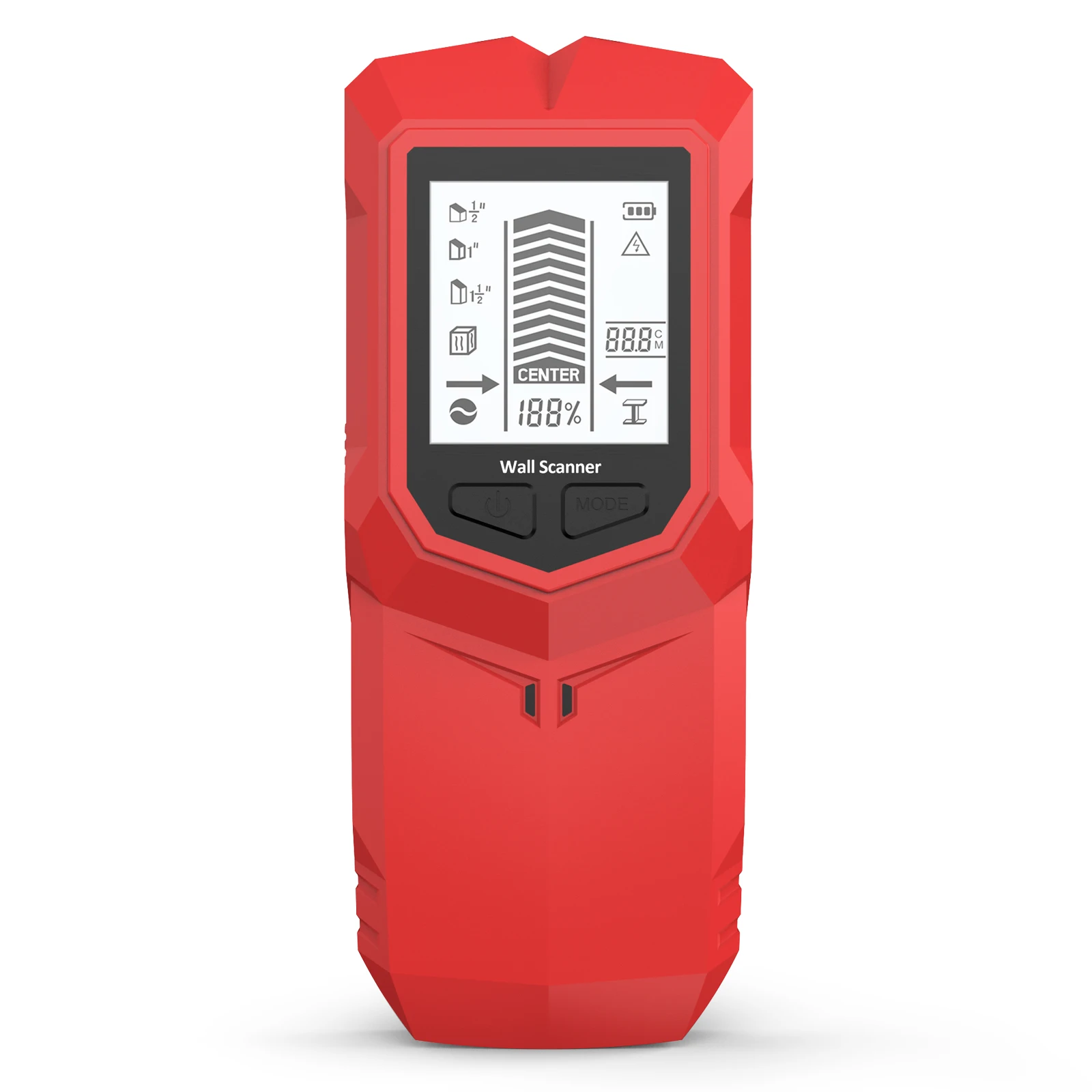 

Wall Scanner: Smart Detection for Studs Pipes Live Wires with HD LCD Display and Audio Alerts - 6-in-1 Scanning Modes for Wood