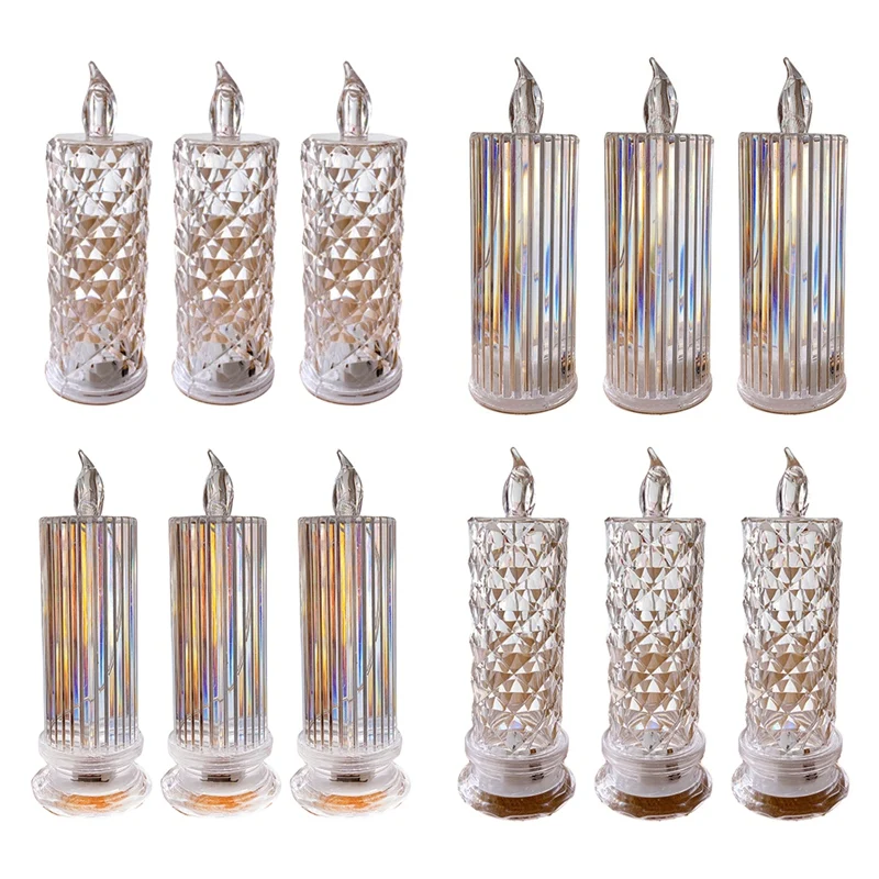 

LED Flameless Candle Reusable Plastic Candle Lamp Tealight-Night Lights For Wedding Valentine's Day Christmas Decors C Durable