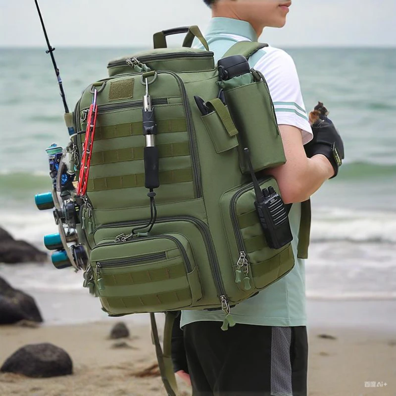 

Multi Functional Fishing Bag Waterproof Camouflage Tactical Hiking Backpack Fishing Tackle Sleeve Lure Case Fishing Rod Carrier