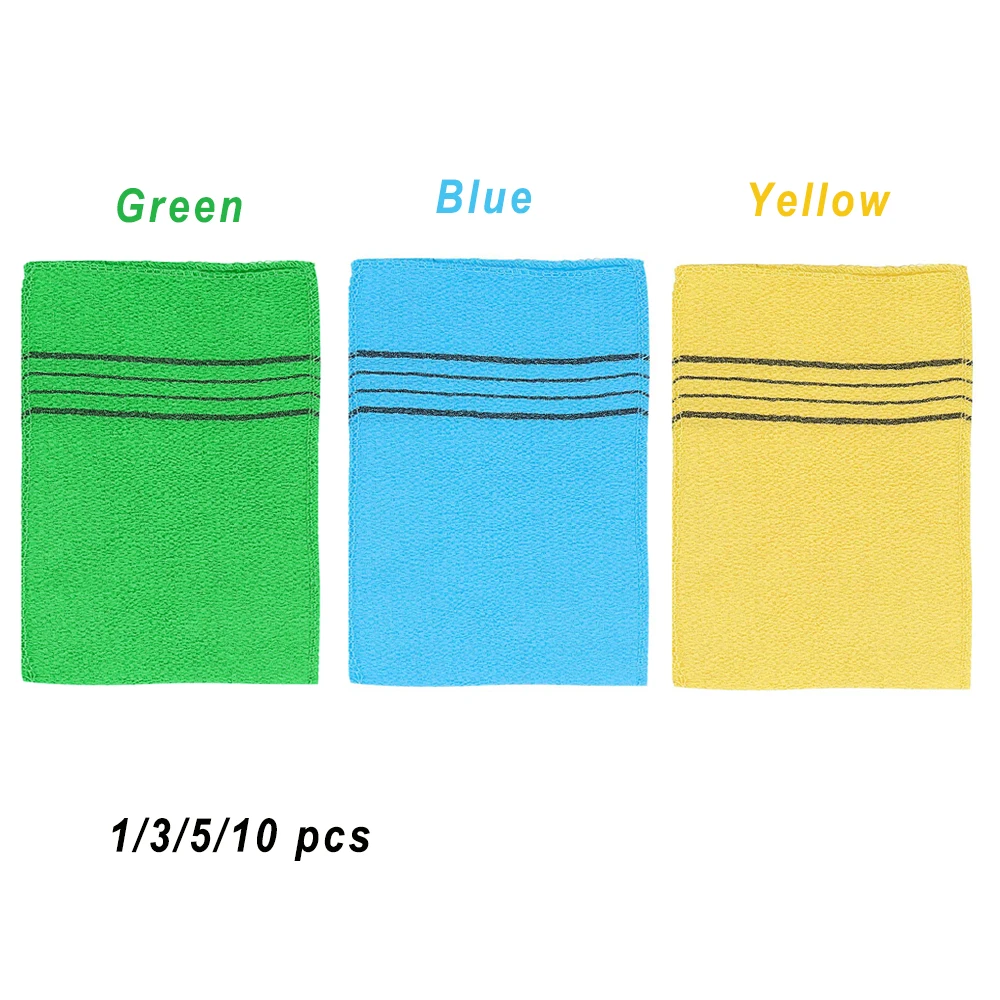 10 PCS Double-sided Towel Korean Exfoliating Bath Washcloth Body Scrub Shower Towel Portable For Adults Coarse Grain Towel