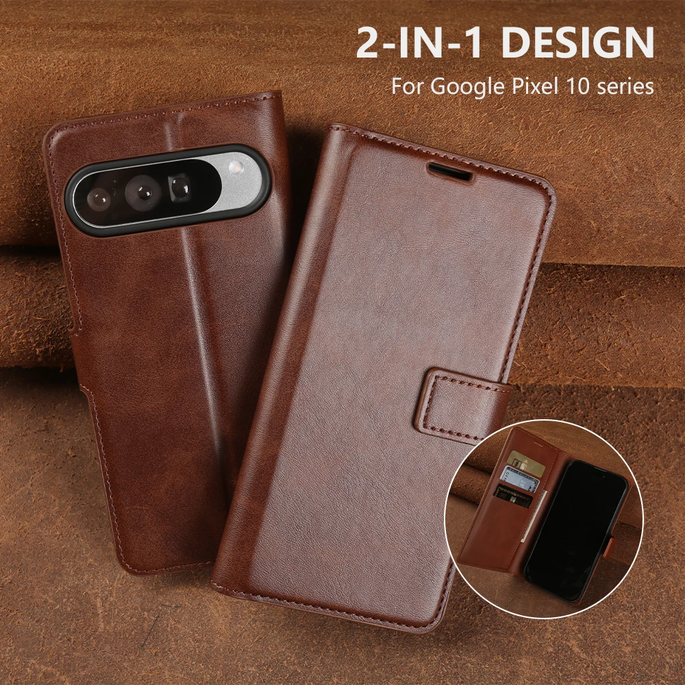 

Luxury Calf Leather Flip Case For Google Pixel 10 11 Pro XL 9 7 6 6A 9A 10A Phone Wallet Case Cover Magnetic Coque Funda Shell