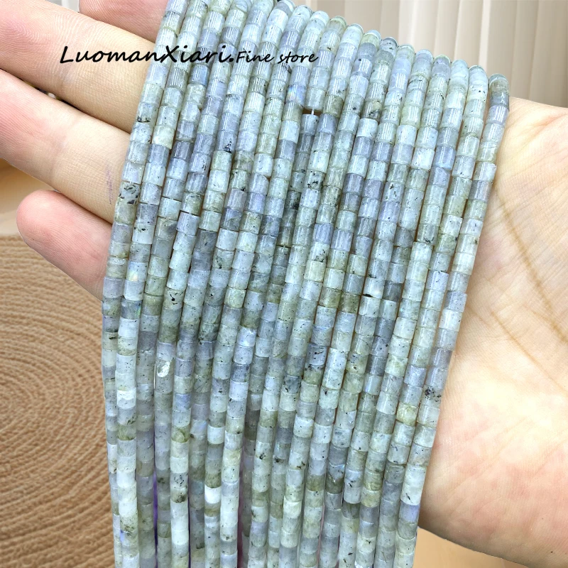

Natural Stone Tube 4x4mm Labradorite Cylinder Loose Spacer Beads for Jewelry Making Diy Earrings Bracelets Charms Accessories