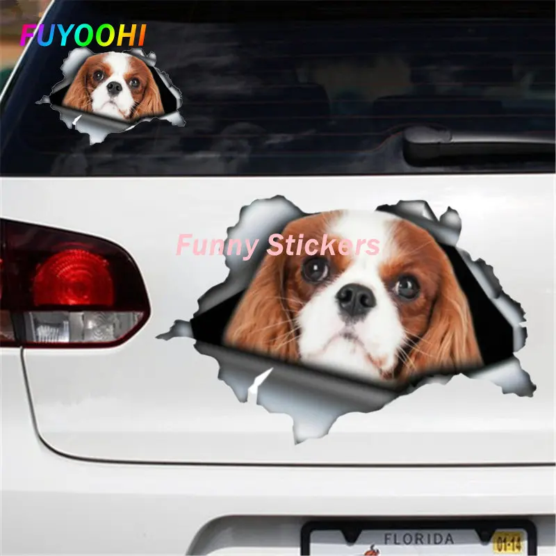 

FUYOOHI Funny Stickers Red Cavalier King Charles Pet Car Sticker Personalized Decal Truck Motorcycle Auto Accessories Decoration