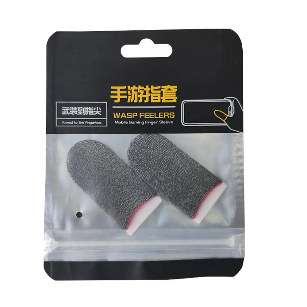 Sarung jari layar sentuh, 1 pasang sarung jari Game ponsel serat nilon antigores untuk Hiburan