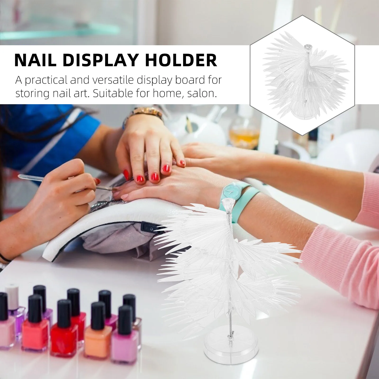 

Nail Tips Showing Holder Polish Color Card Displayboard Charm Manicure Tool Fake Nails