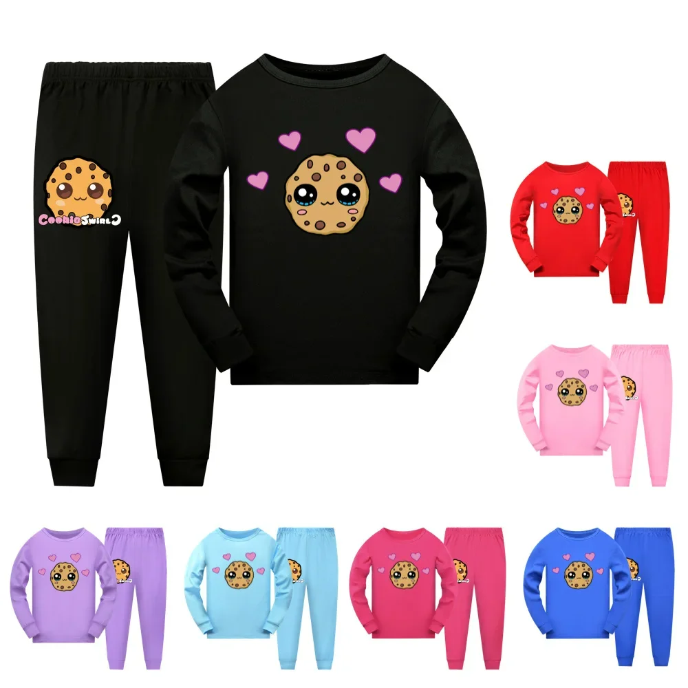 COOKIE SWIRL C  Boys Girls Sleepwear Pijamas Sets Kids Homewear T Shirt Pants Suit Baby Pyjamas Teens Toddler Girl Pajamas Set