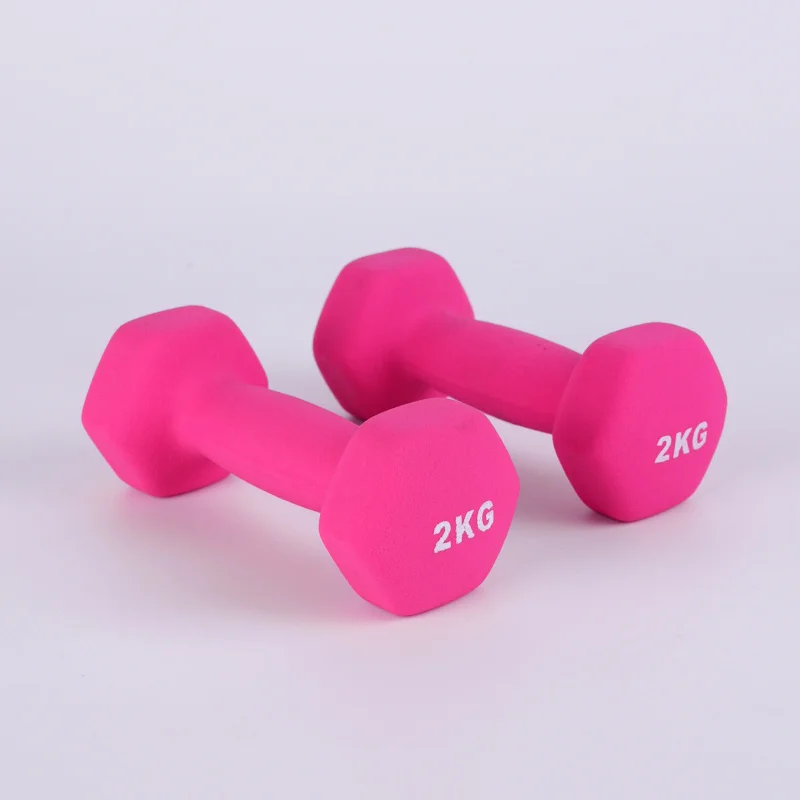 دمبل صغير للياقة البدنية المنزل أنثى الدمبل الأطفال طالب سداسية الصلبة الحديد النساء 2 كجم ماتي المنزل اللياقة البدنية الدمبل #6