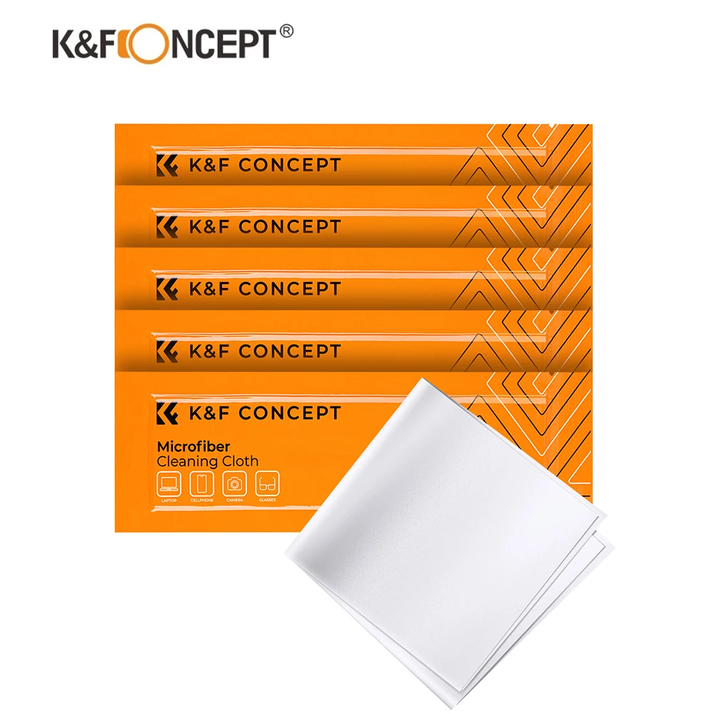 K&F Concept 5Pcs 15cmx15cm Lndividually Vacuum Wrapped Microfiber Cleaning Cloths For Camera Lens Glasses Phones LCD Screens