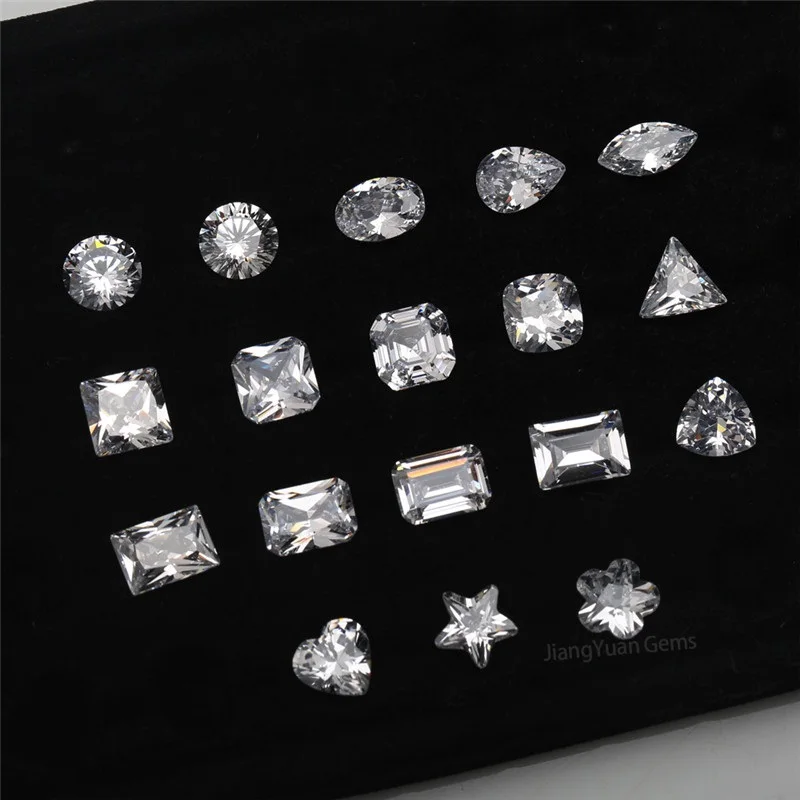 18 Different Shape Loose Zircon 5A White Cubic Zircoia Stone Set CZ About 6mm