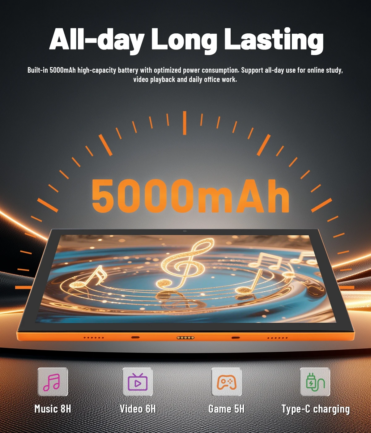 Paitanry 10.1 inch HD IPS Tablet PC A537 Octa‑Core Android 15 8GB (4GB+4GB Expand) RAM 128GB Storage Split‑Screen Function WiFi 6 GMS Google Global Tablet for Office Entertainment Video Calls
