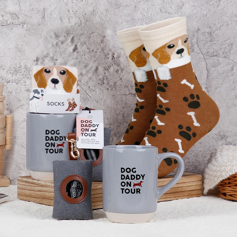 

Набор носков с керамической чашкой Pup, Новое поступление, 39-42, новинка, фетровая сумка с собачьей сумкой, керамическая кружка, подарки, владельца домашних животных