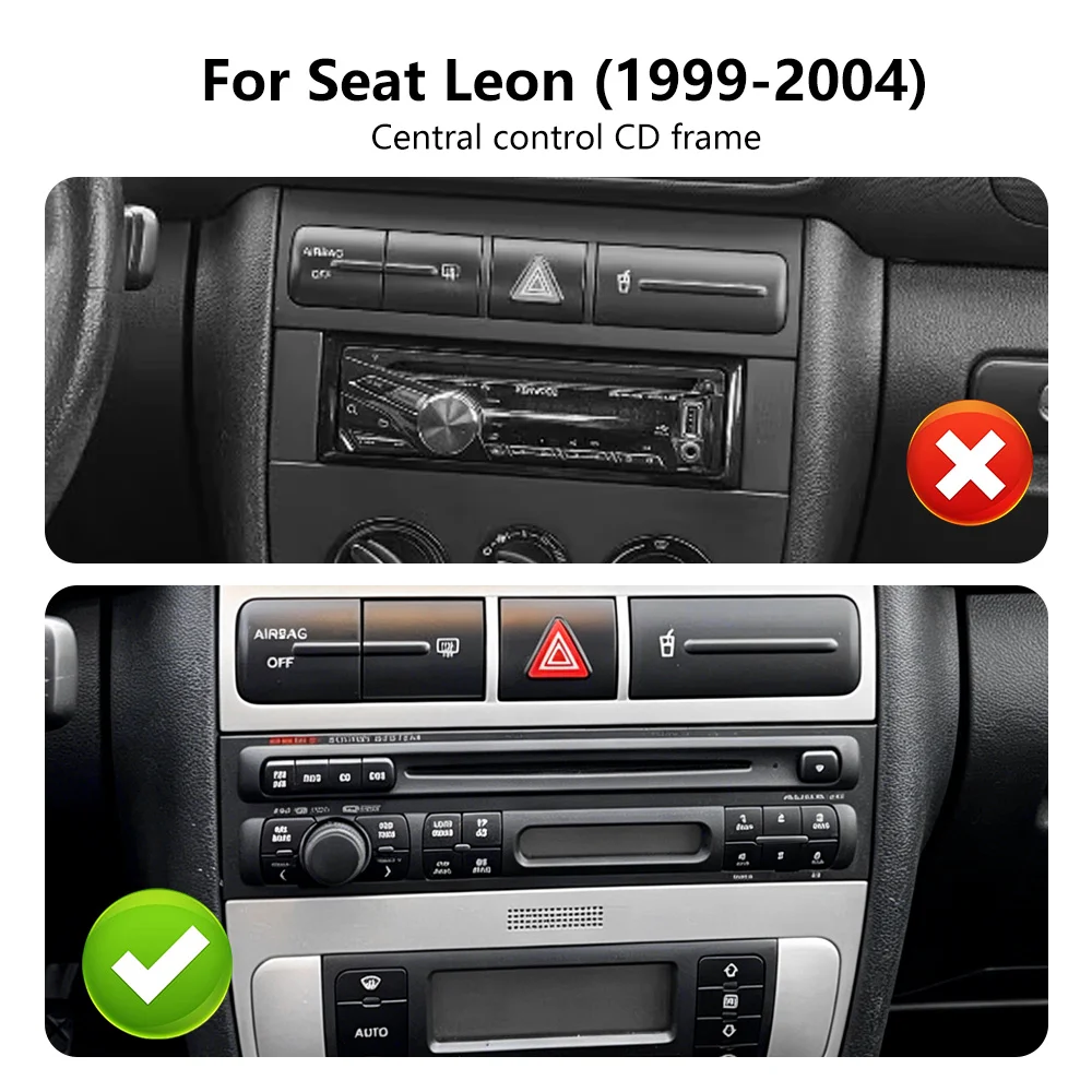 For SEAT Leon 1999 2000 2001 2002 2003 2004 MK1 1M Real Soft Carbon Fiber Car Center CD Frame Trim Sticker Interior Accessories view 4