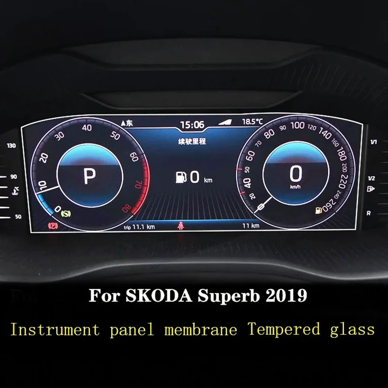 For Skoda Superb Scala 2019-2023 Car Instrument Panel Membrane LCD Screen Tempered glass Protective Film Anti-scratch Film Refit