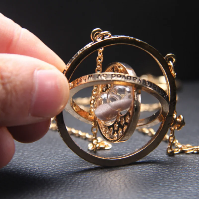 Movie Harries Animated Characters Metal Chain Accessories Time Converter Hourglass Potters Snitch Pendant Necklace Action Toys