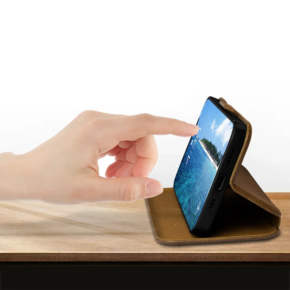 iPhone 13 Wallet Case with RFID Blocking Credit Card Holder,Flip Book PU Leather Kickstand Card Slots Case,Magnetic Closure