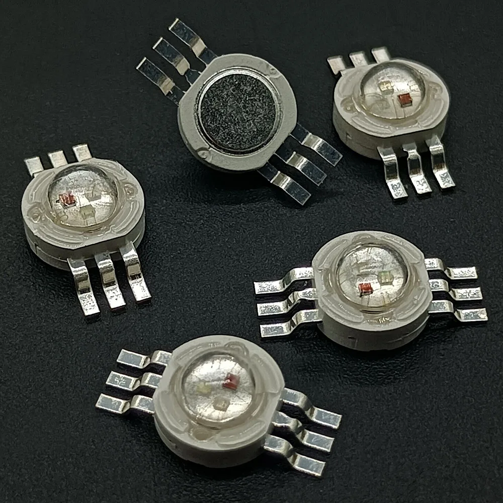 100pcs 9W LED RGB High power LED Lamp bulb 45mil Chip Six Pins stage lamp 700mA 3.2-3.4V Taiwan Genesis/HPO chips
