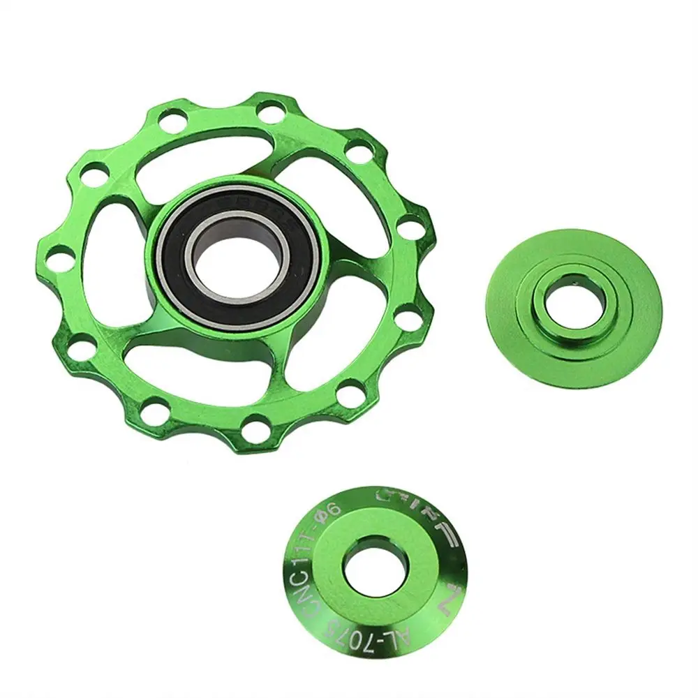 11T 13T ruota di guida in alluminio puleggia deragliatore posteriore cuscinetto in metallo parte guida puleggia cuscinetto MTB accessorio ciclismo