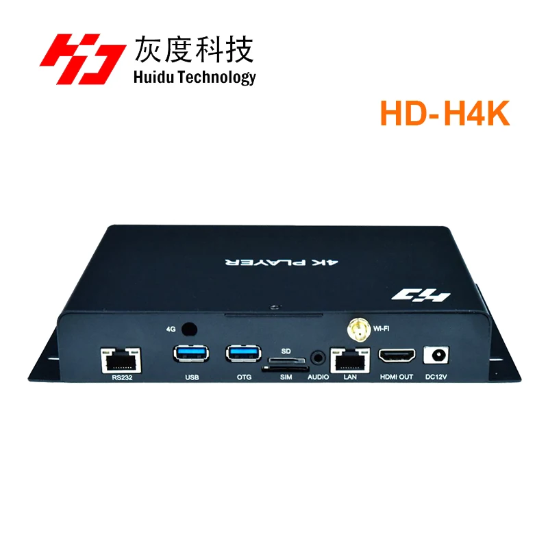 

Huidu HD-H4K HD H4K Output Multimedia Player Standard with Dual-band WiFi and Mobile APP Wireless Control