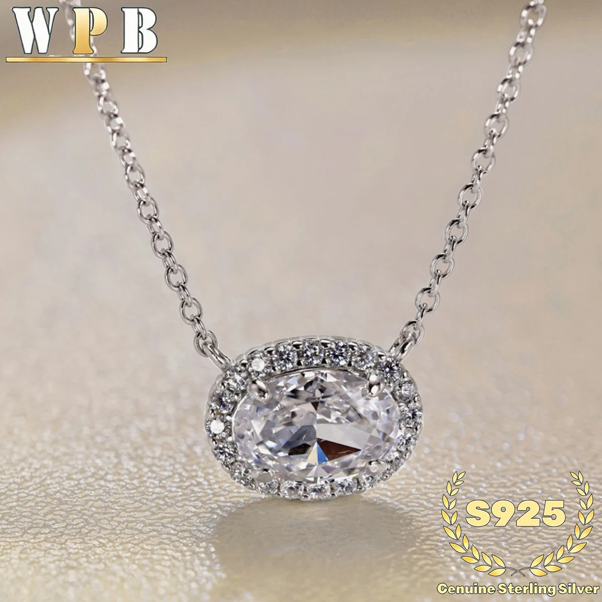 

Настоящее ожерелье из стерлингового серебра S925, яркое овальное ожерелье с бриллиантами, женское роскошное ювелирное изделие, блестящий циркон 8А, подарок для девочек, вечерние, банкет