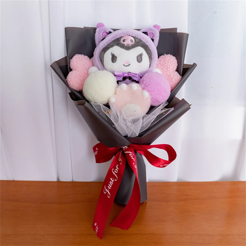 Kuromi My Melody Cinnamoroll Hello Kitty Sanrio Anime Doll Toy Cartoon Plush Bouquet Woman Valentine's Day Girls Christmas Gifts