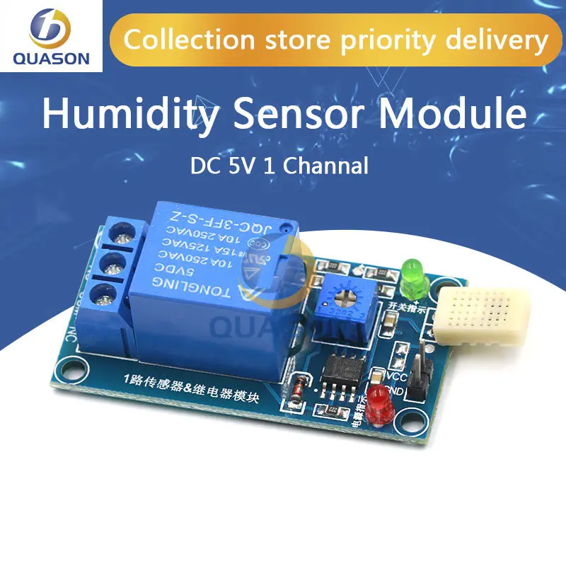 HR202 DC 5V 1 Channal 1CH Humidity Sensor Switch Relay Module Control Board Humidity Sensor Module forArduino