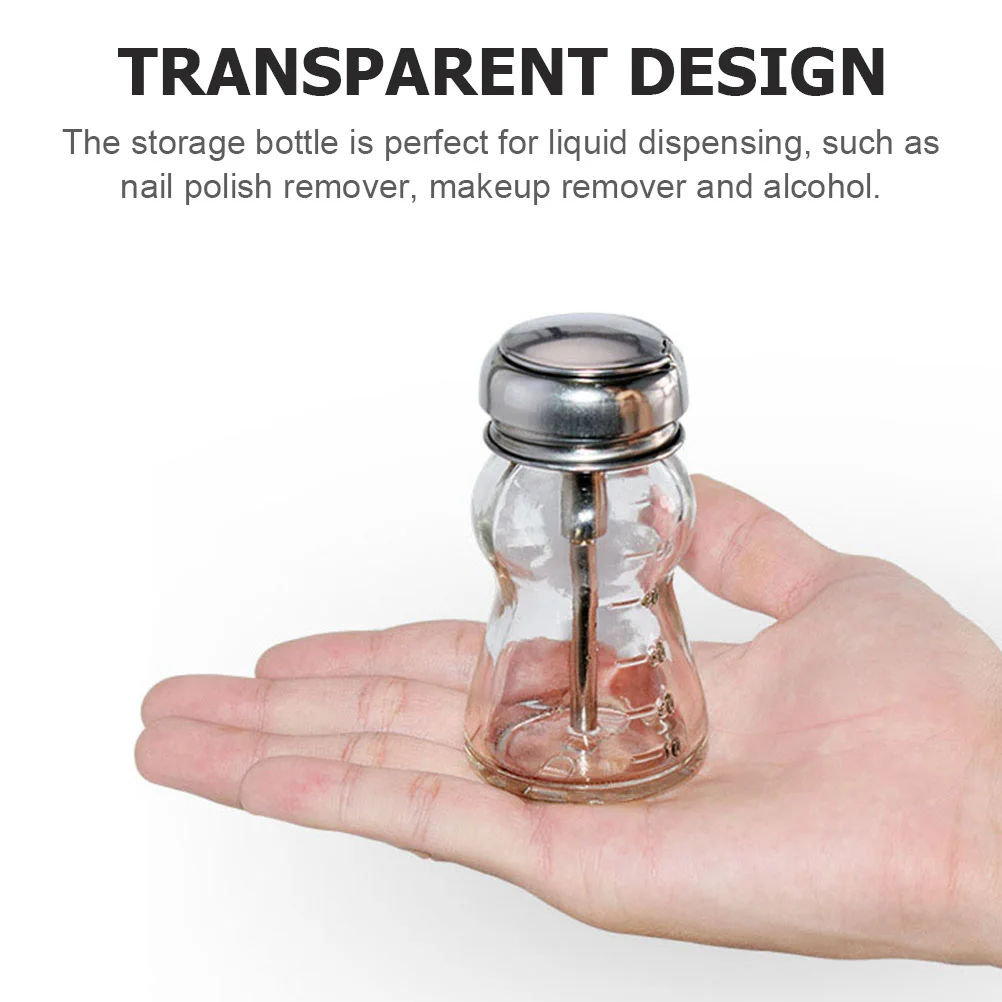 2 flacons pompe en verre pour dissolvant à ongles, flacon vide épaissi de qualité supérieure pour le stockage de liquides cosmétiques, multi-usages, à presser