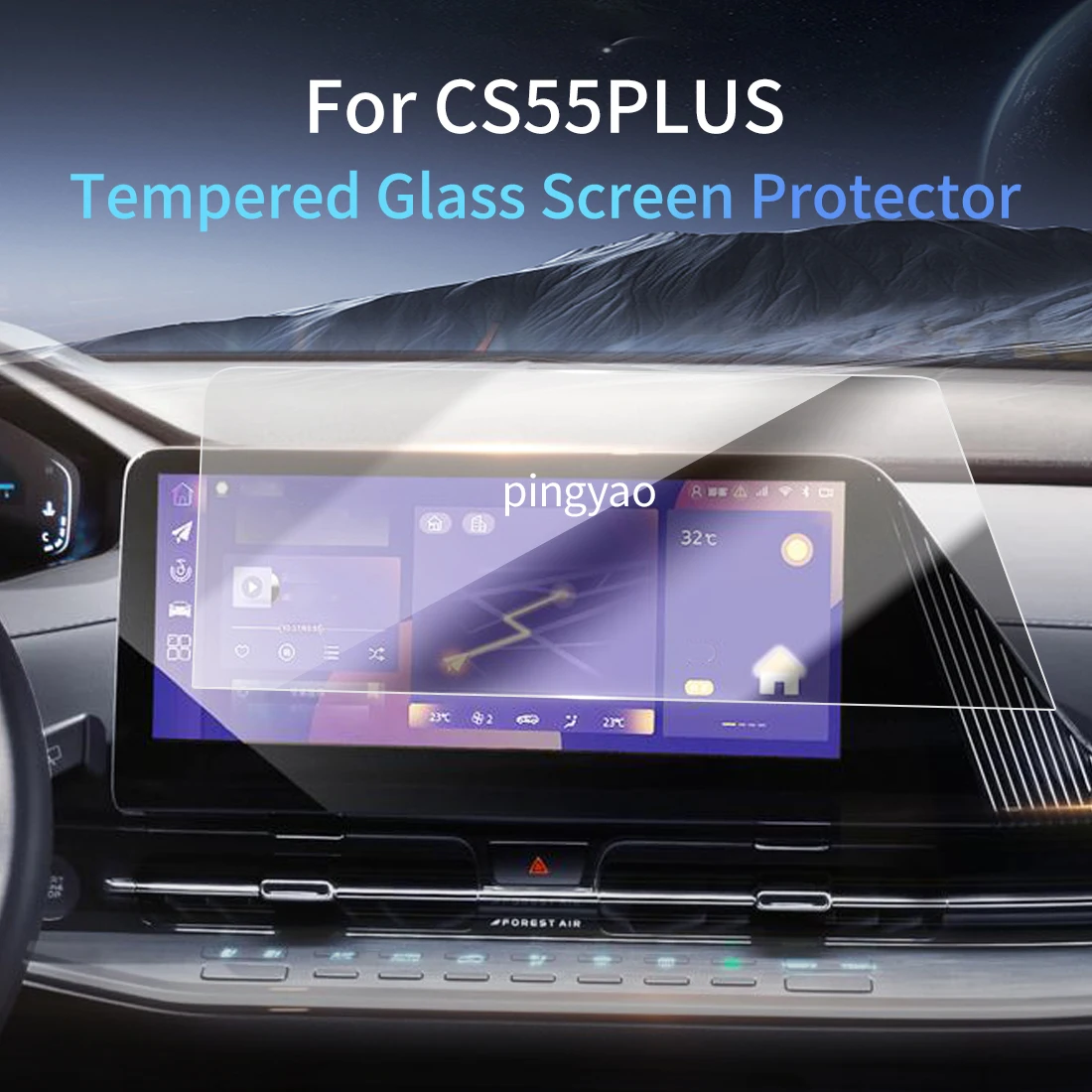

Car Sticker Screen Protector Navigation Display Tempered Glass Protective Film Car Accessories Vehicle For24 changan CS55PLUS