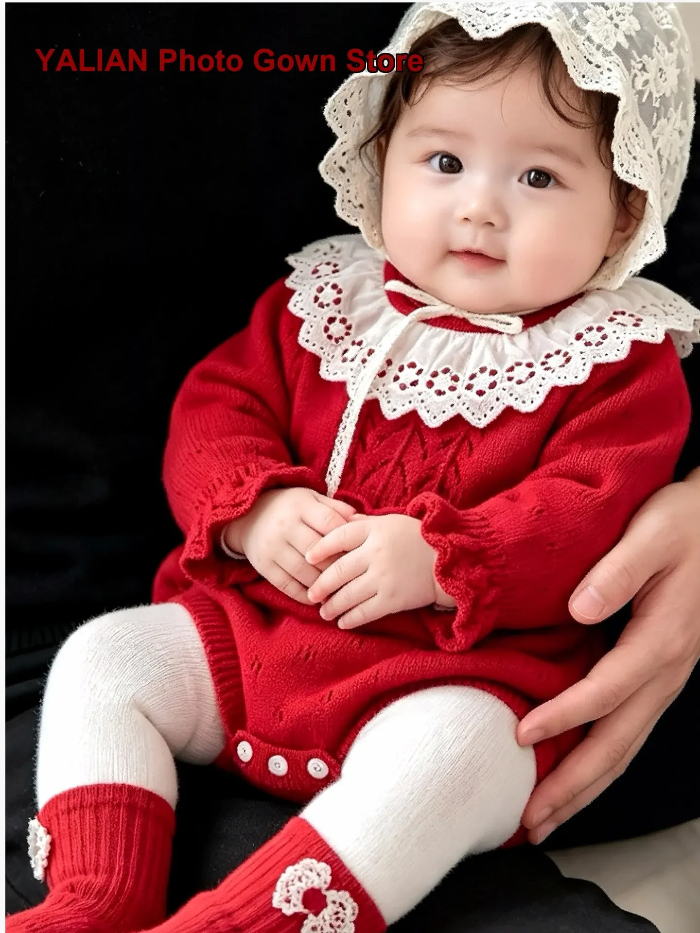 Baby Girl Elegant Princess Romper Autumn Winter Pure Cotton Knit Bodysuit
