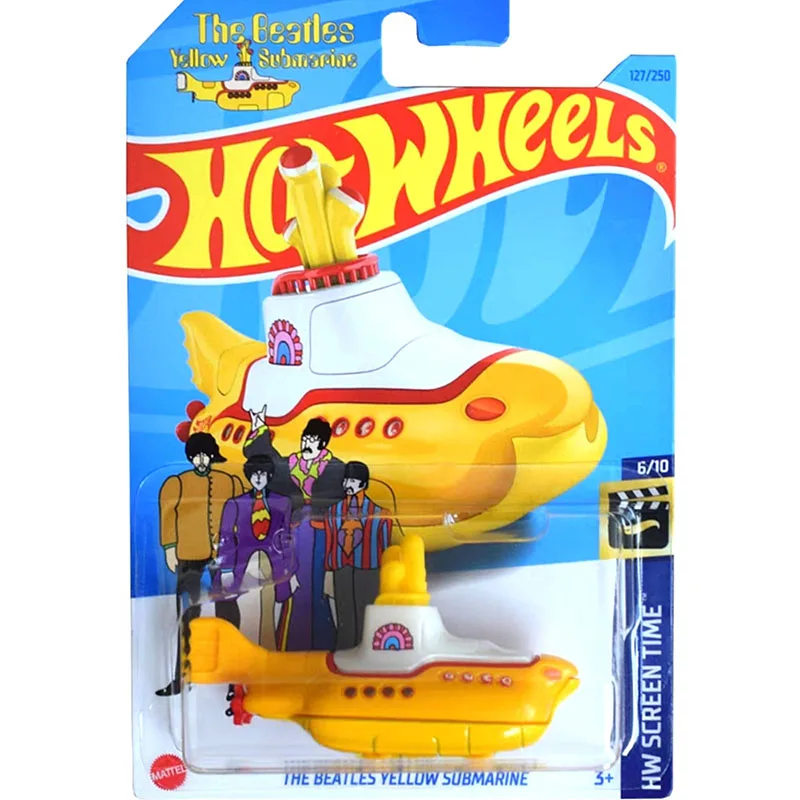 2023 Hot Wheels 1:64  The Beatles Yellow Submarine  HW Screen Time Diecast Car Toy for Boy Gift