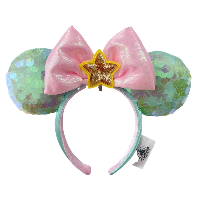 Disney Mickey Mouse Ear Headband Amusement Park Hair Hoop Fish Scale Sequin Mesh Party Headwear Girl Toy Birthday image 3