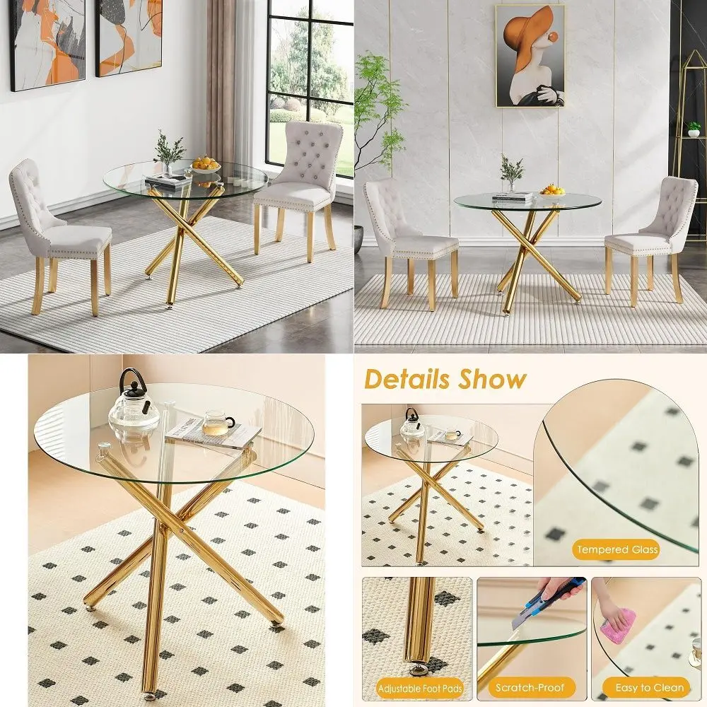 

Round Coffee Table with Sintered Stone Tabletop, 27.56 Drum Coffee Table with Fluted PU Leather Covered and Metal Base, Circle