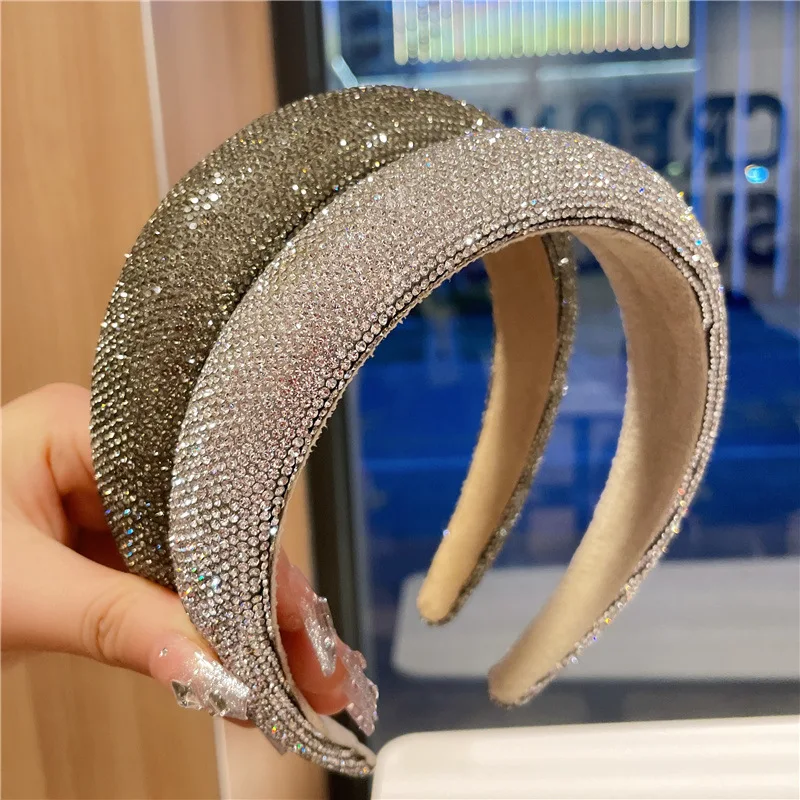 South Korea\'s   full drill headband rhinestone bright shiny headhoop2022 high-end high-end cranial top hair accessories female