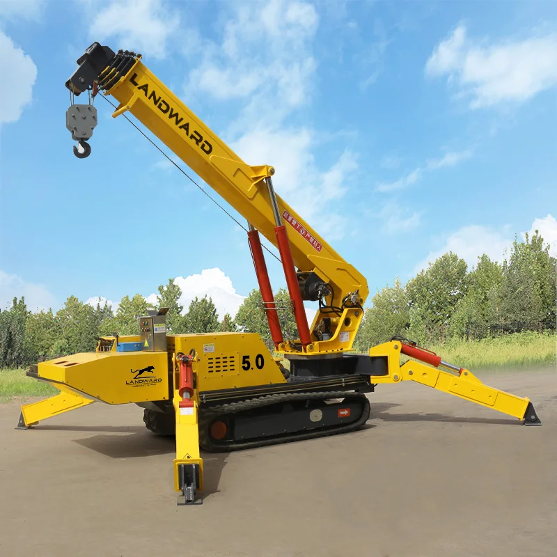 Construction Lifters อาคารพับยก Spider Crane Crawler 3 ตัน 5 ตัน 8 ตัน Mini Spider Crane CE ที่กําหนดเอง