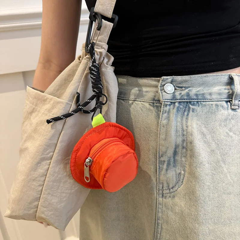 Mini bolsa de almacenamiento portátil impresa, monedero multiusos para llaves, soporte para cambio, organizador de maquillaje y auriculares, bolsa colgante