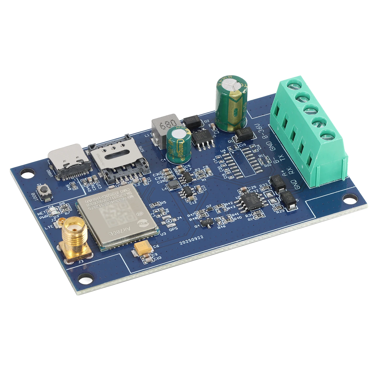 Air780E DTU 4G Full Network Module LTE IoT Serial Communication Data Transmission 4G to RS485 Single-Channel Relay Board 5V