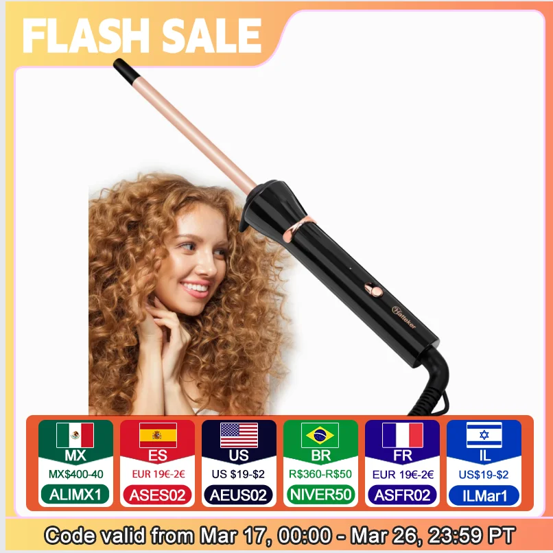 

Hatteker 9 мм ультратонкая шерстяная щипцы для завивки волос с постоянной температурой, защита для волос, Стайлер для женщин, щипцы для завивки лапши для домашнего использования