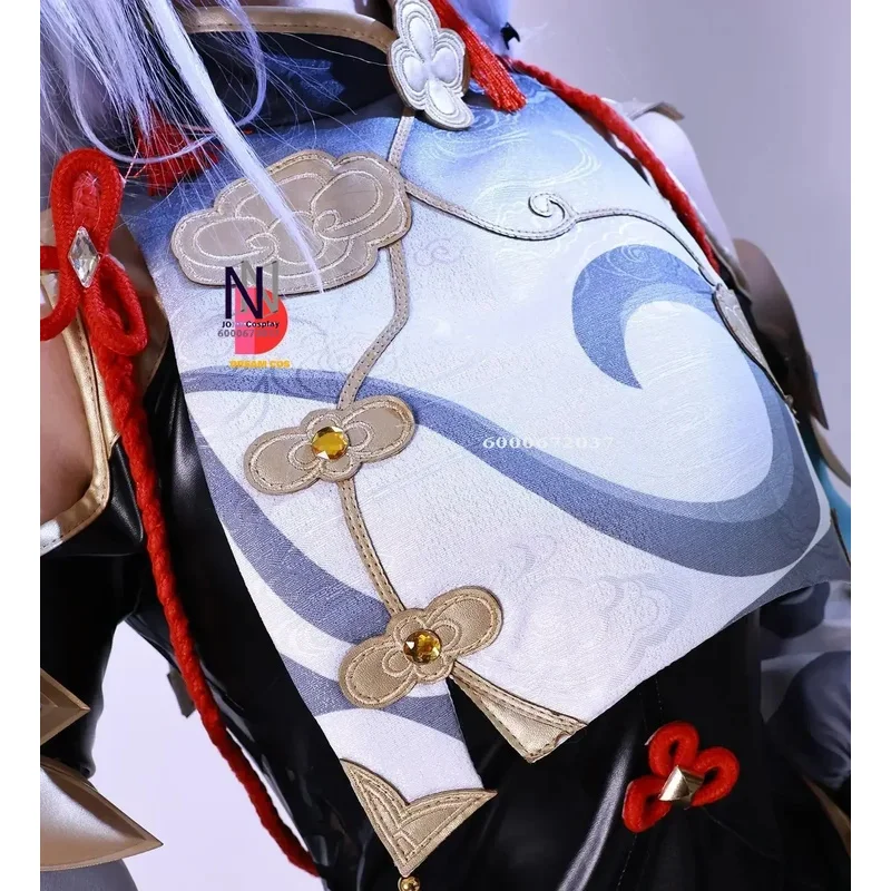 MN1 игра Genshin Impact Shenhe косплей костюм сексуальный комбинезон наряд на Хэллоуин для женщин парик вечерние униформа высокое качество Ful8/yG