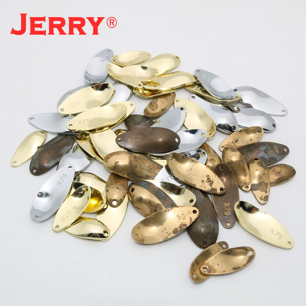 Jerry Unpainted 낚시 숟가락 공백 황동 금속 미끼 독사 공백 몸 송어 농어 미끼