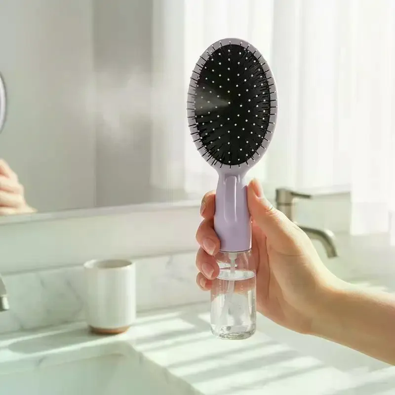 2in1 Sprayer Comb Detangling Scalp Massage Hairbrush With Spray Bottle Essential Oil Water Mist Spray Brush Anti-static