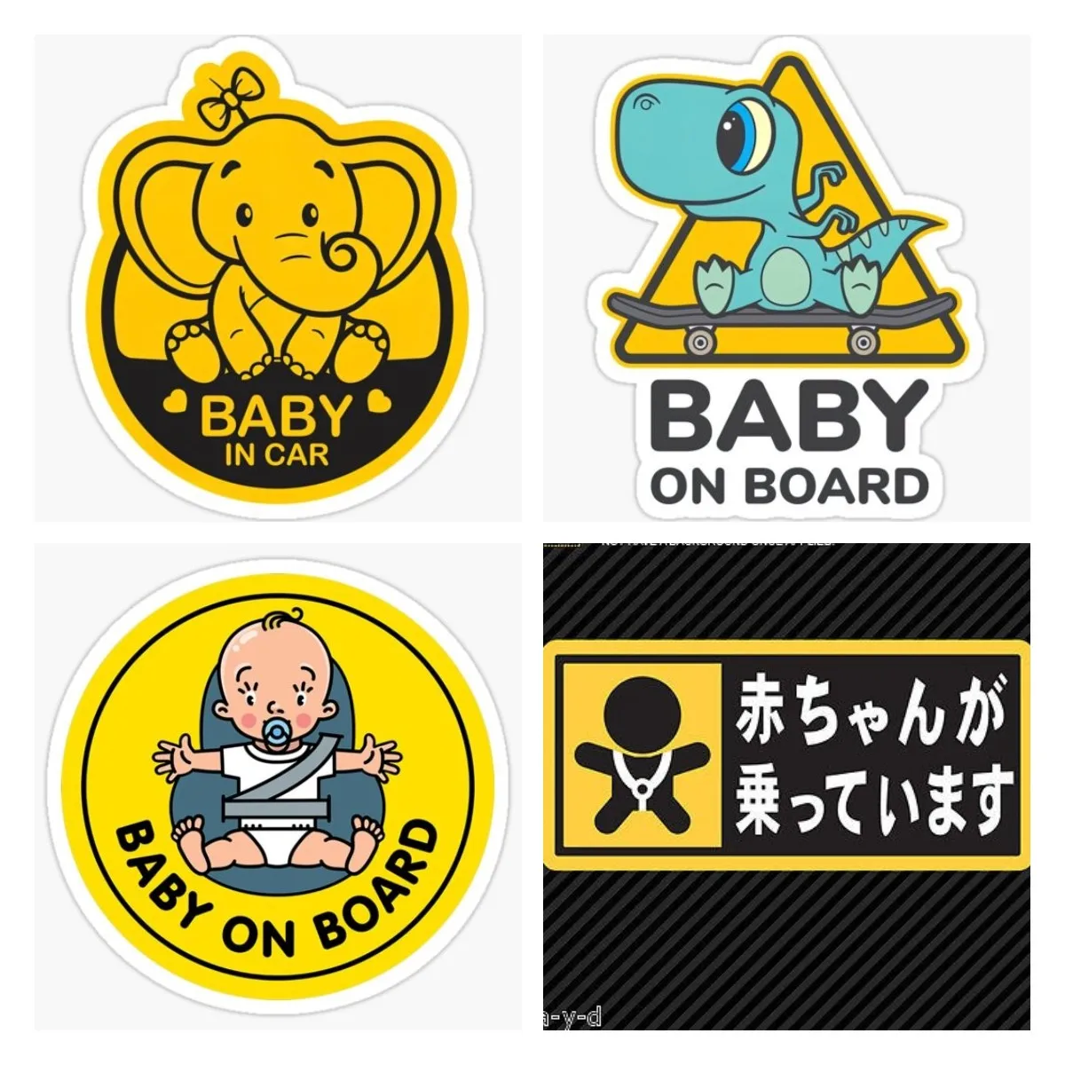 Car Stickers Baby On Board Sign Car Bumper Window Locker Sticker Anime Occlusion Scratch Decal Car Styling