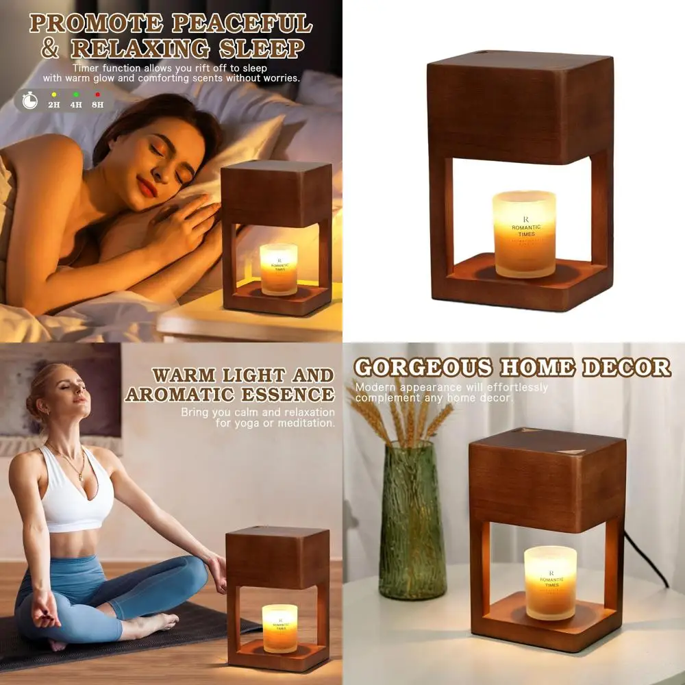 

Деревянный подогреватель для свечей с регулируемой яркостью и таймером, 70 Вт, идеально подходит для банок, идеальных подарков на праздник и день рождения