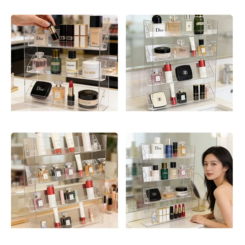 Ladder Storage Shelf For Cosmetics, Skincare, Lipstick Display Shelf, Tabletop Makeup Display Shelf, Dresser Shelf